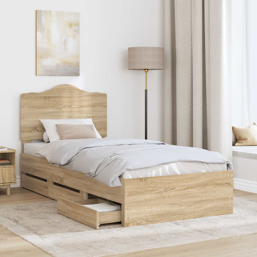 Bettrahmen Sonoma-Eiche 75 x 190 cm Ingenieurs Holz