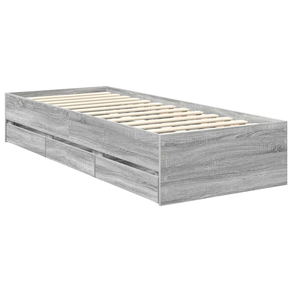 Bettrahmen Graues Sonoma 75 x 190 cm Ingenieurs Holz