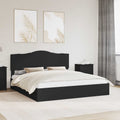 Aufbewahrungsbett Schwarz 200 x 200 cm Holzwerkstoff