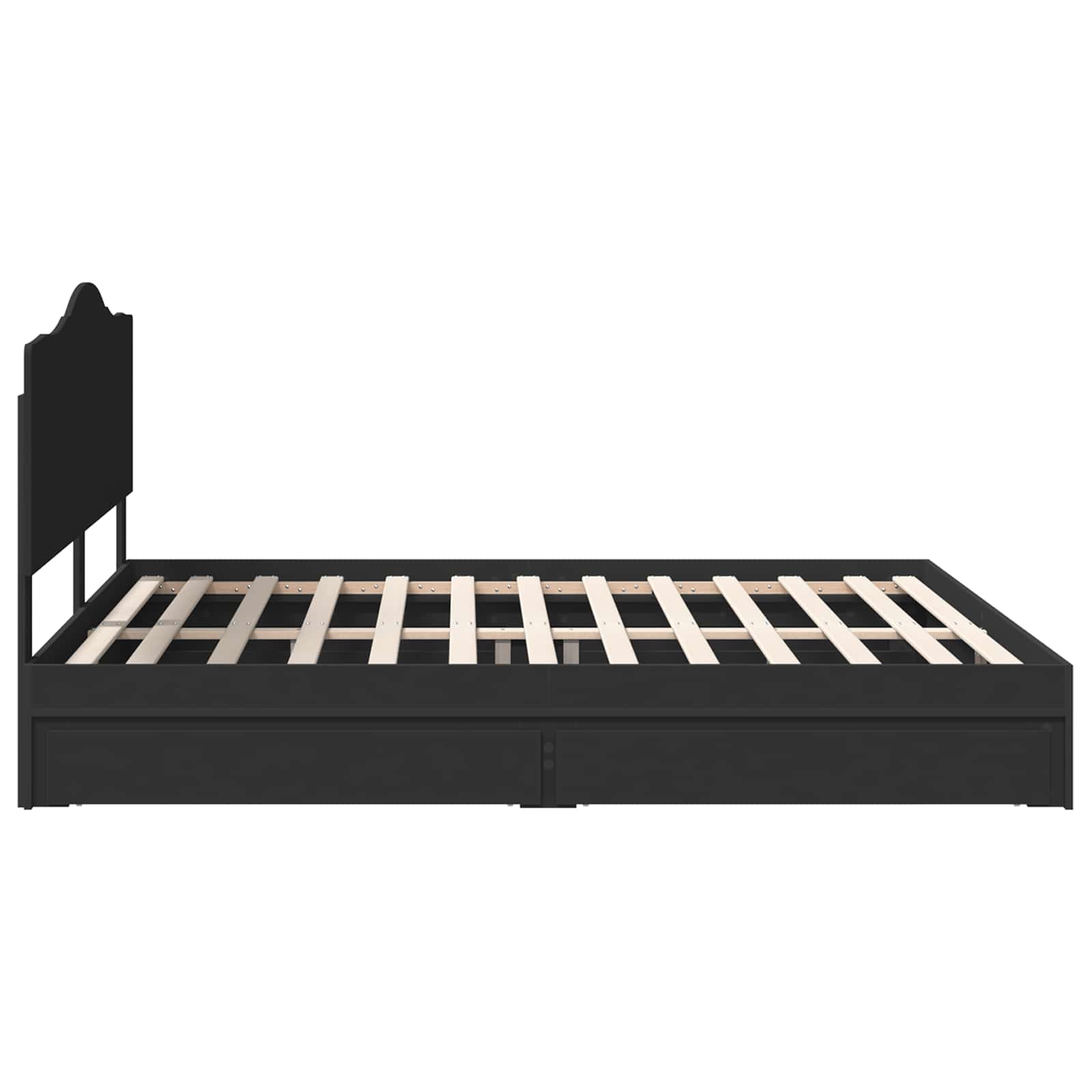 Aufbewahrungsbett Schwarz 200 x 200 cm Holzwerkstoff
