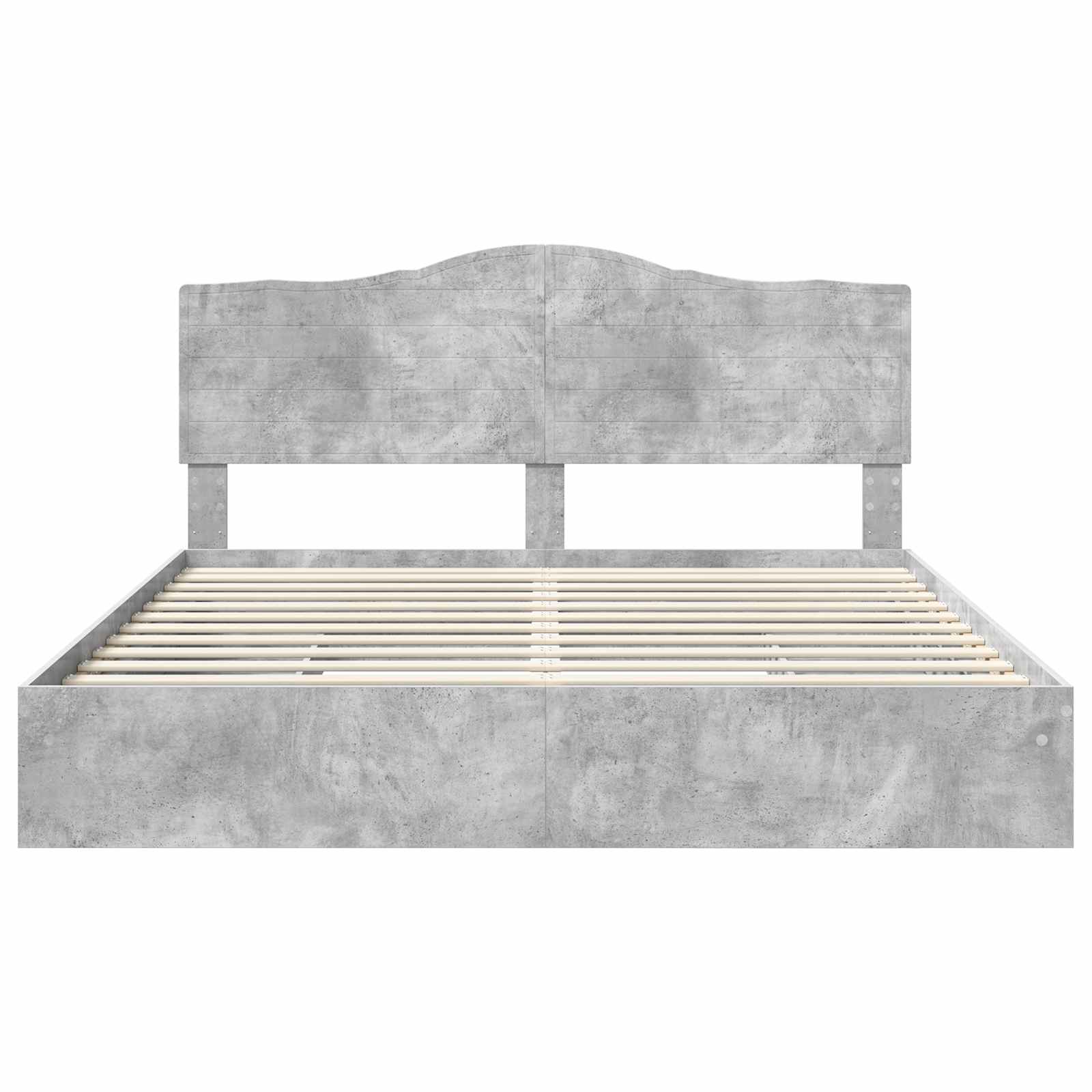 Aufbewahrungsbett Beton Grau 200 x 200 cm Holzwerkstoff