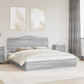 Aufbewahrungsbett Graues Sonoma 200 x 200 cm Holzwerkstoff