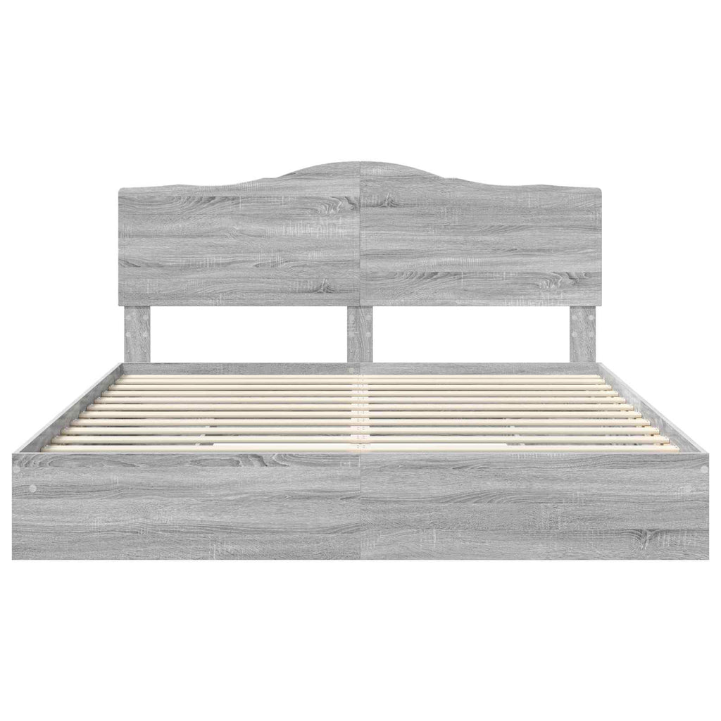 Aufbewahrungsbett Graues Sonoma 200 x 200 cm Holzwerkstoff
