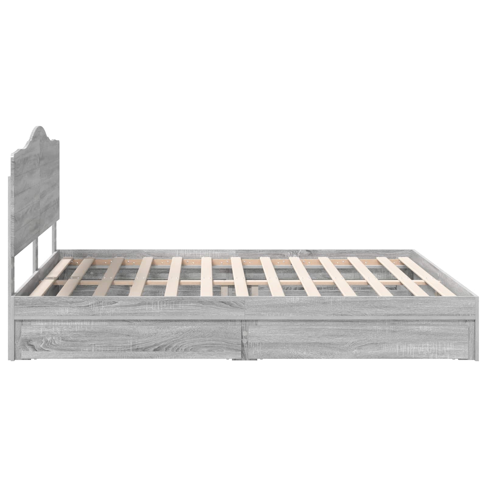 Aufbewahrungsbett Graues Sonoma 200 x 200 cm Holzwerkstoff