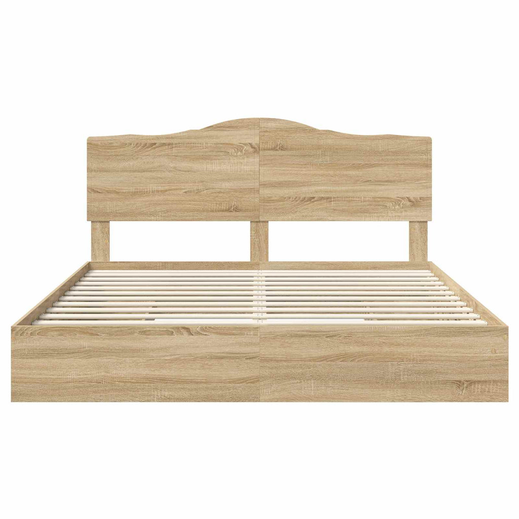 Aufbewahrungsbett Sonoma-Eiche 180 x 200 cm Holzwerkstoff