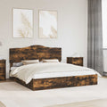 Aufbewahrungsbett Geräucherte Eiche 180 x 200 cm Holzwerkstoff
