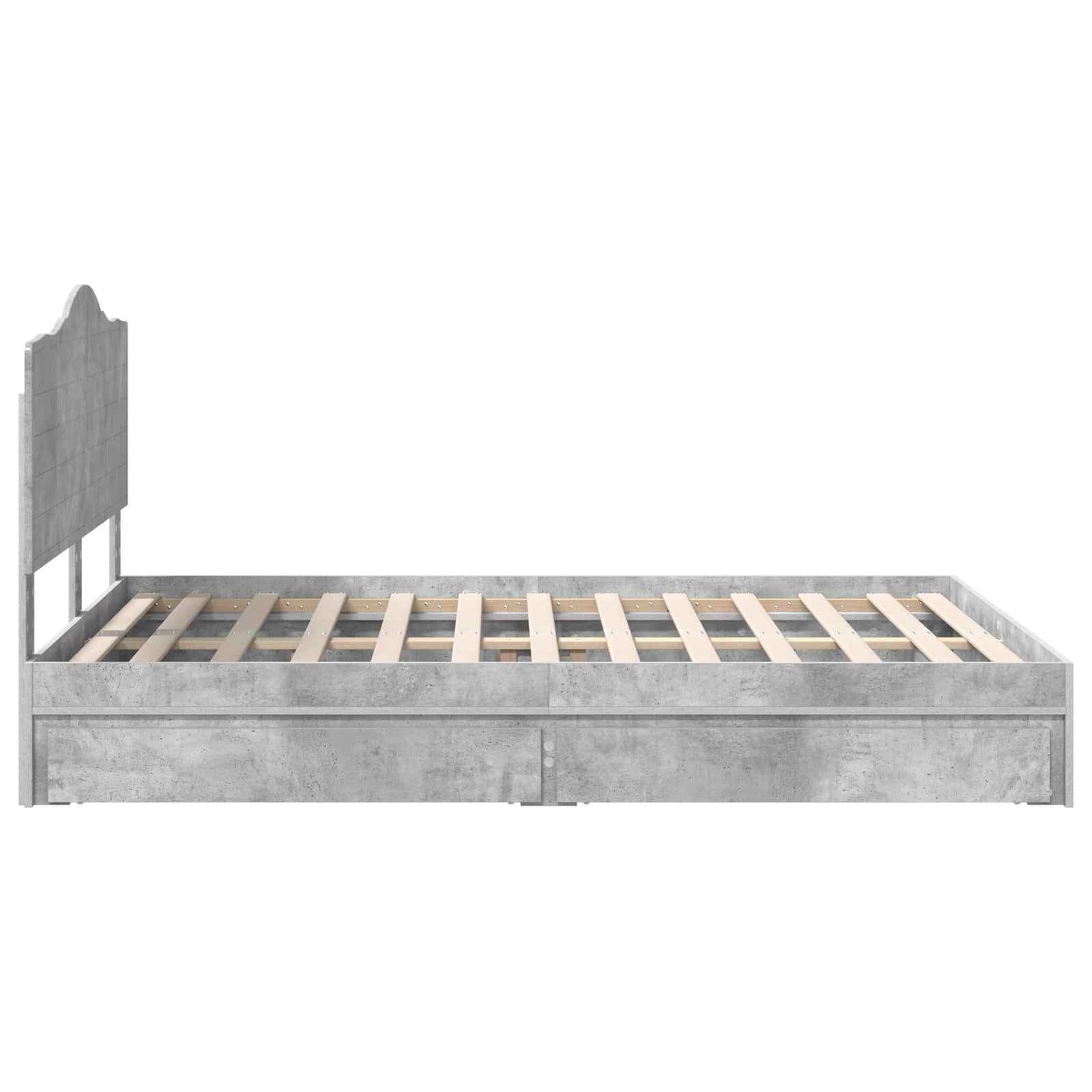 Aufbewahrungsbett Beton Grau 150 x 200 cm Holzwerkstoff