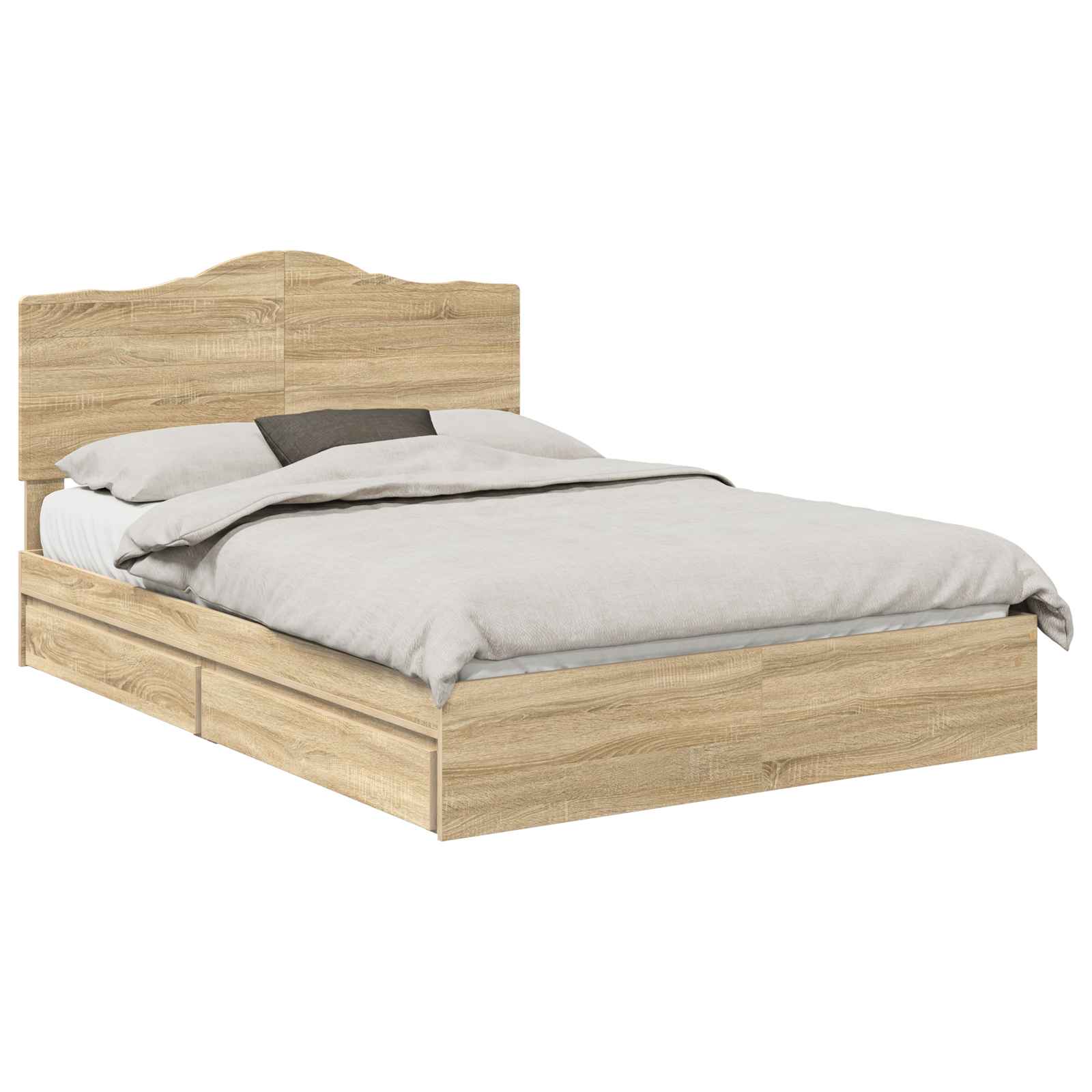 Aufbewahrungsbett Sonoma-Eiche 140 x 190 cm Holzwerkstoff