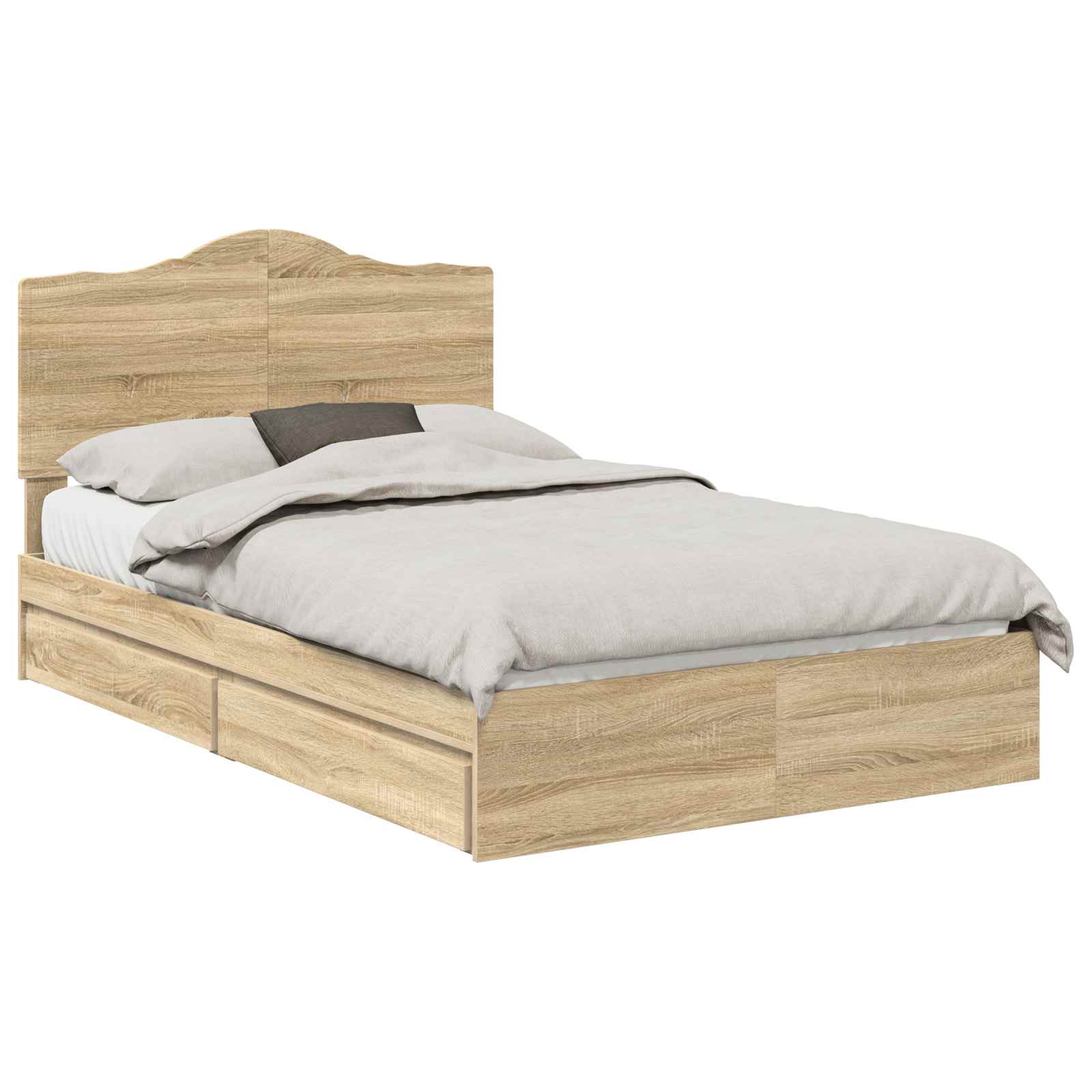 Aufbewahrungsbett Sonoma-Eiche 135 x 190 cm Holzwerkstoff