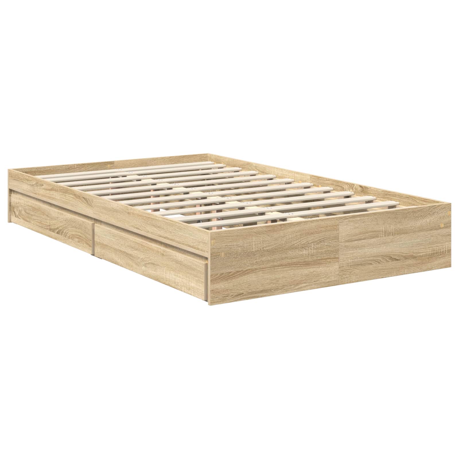 Aufbewahrungsbett Sonoma-Eiche 120 x 200 cm Holzwerkstoff
