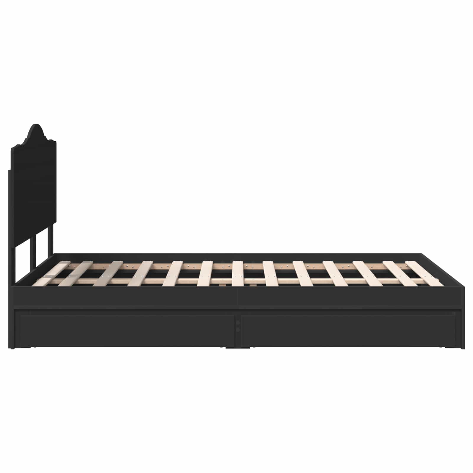 Aufbewahrungsbett Schwarz 120 x 190 cm Holzwerkstoff