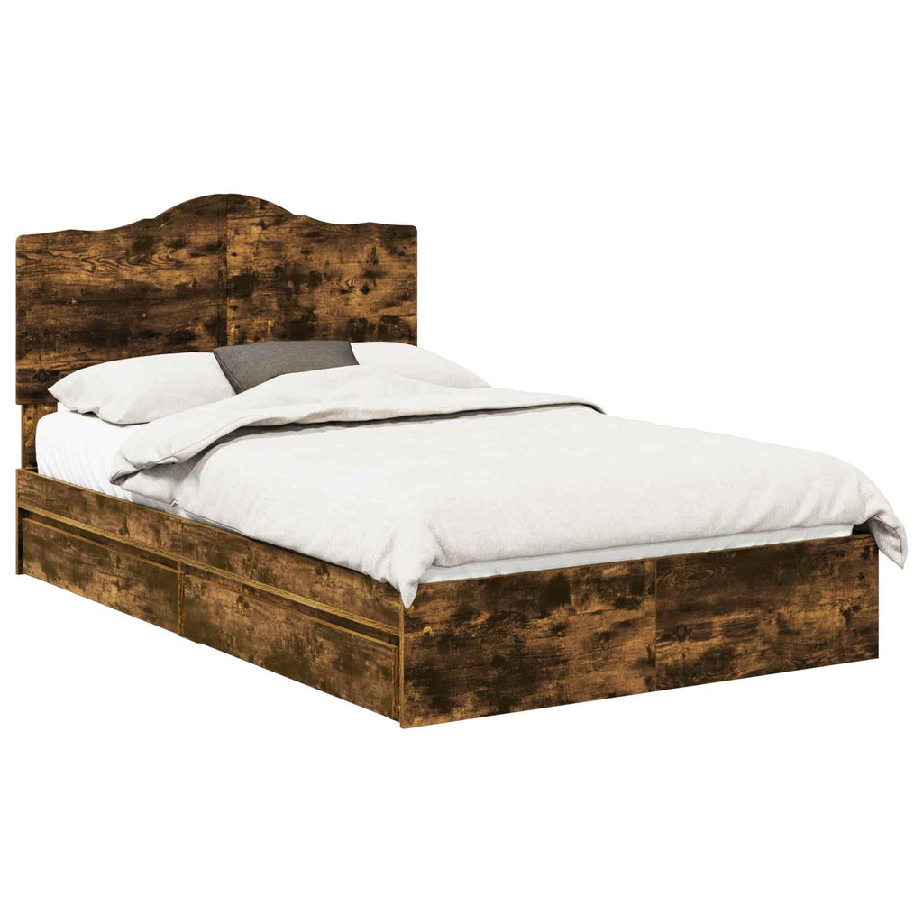 Aufbewahrungsbett Geräucherte Eiche 120 x 190 cm Holzwerkstoff