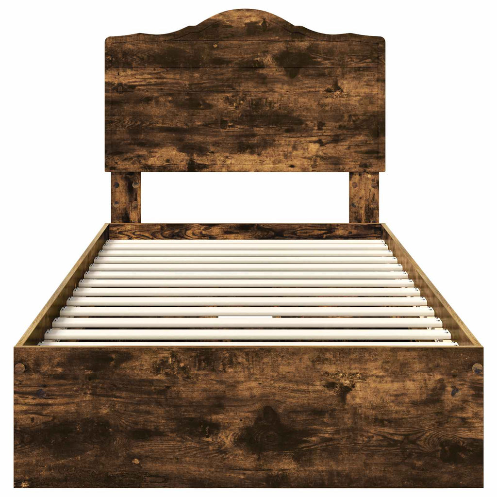 Aufbewahrungsbett Geräucherte Eiche 100 x 200 cm Holzwerkstoff