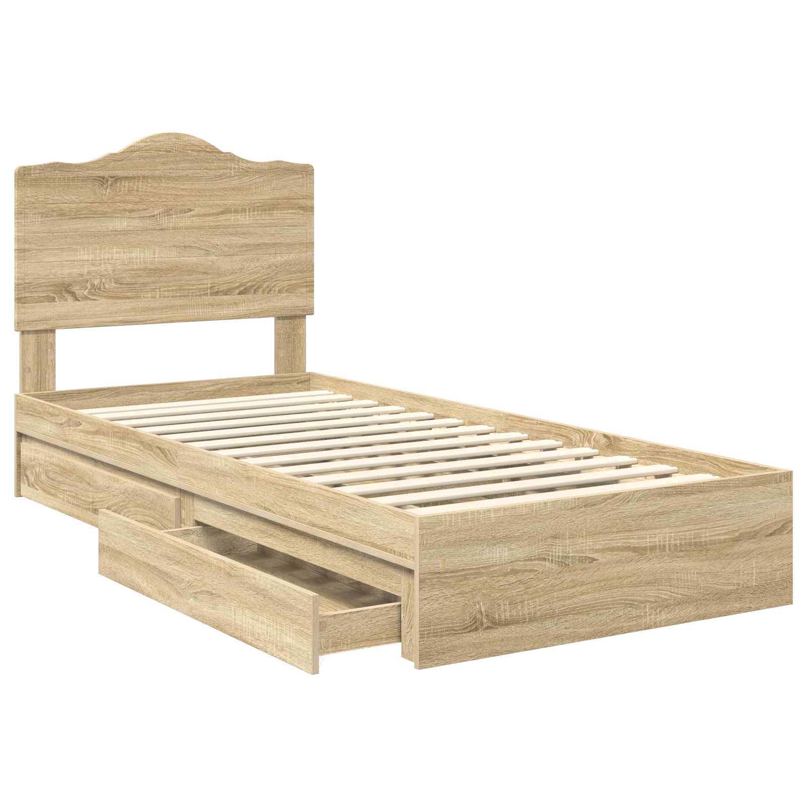 Aufbewahrungsbett Sonoma-Eiche 90 x 200 cm Holzwerkstoff