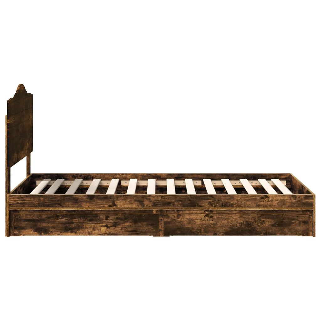 Aufbewahrungsbett Geräucherte Eiche 90 x 200 cm Holzwerkstoff