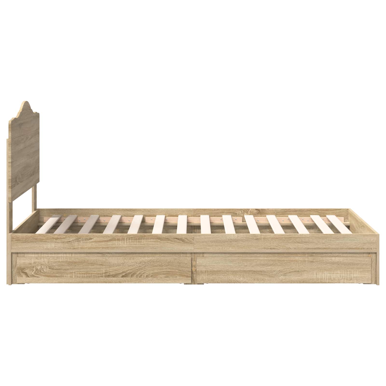 Aufbewahrungsbett Sonoma-Eiche 90 x 190 cm Holzwerkstoff