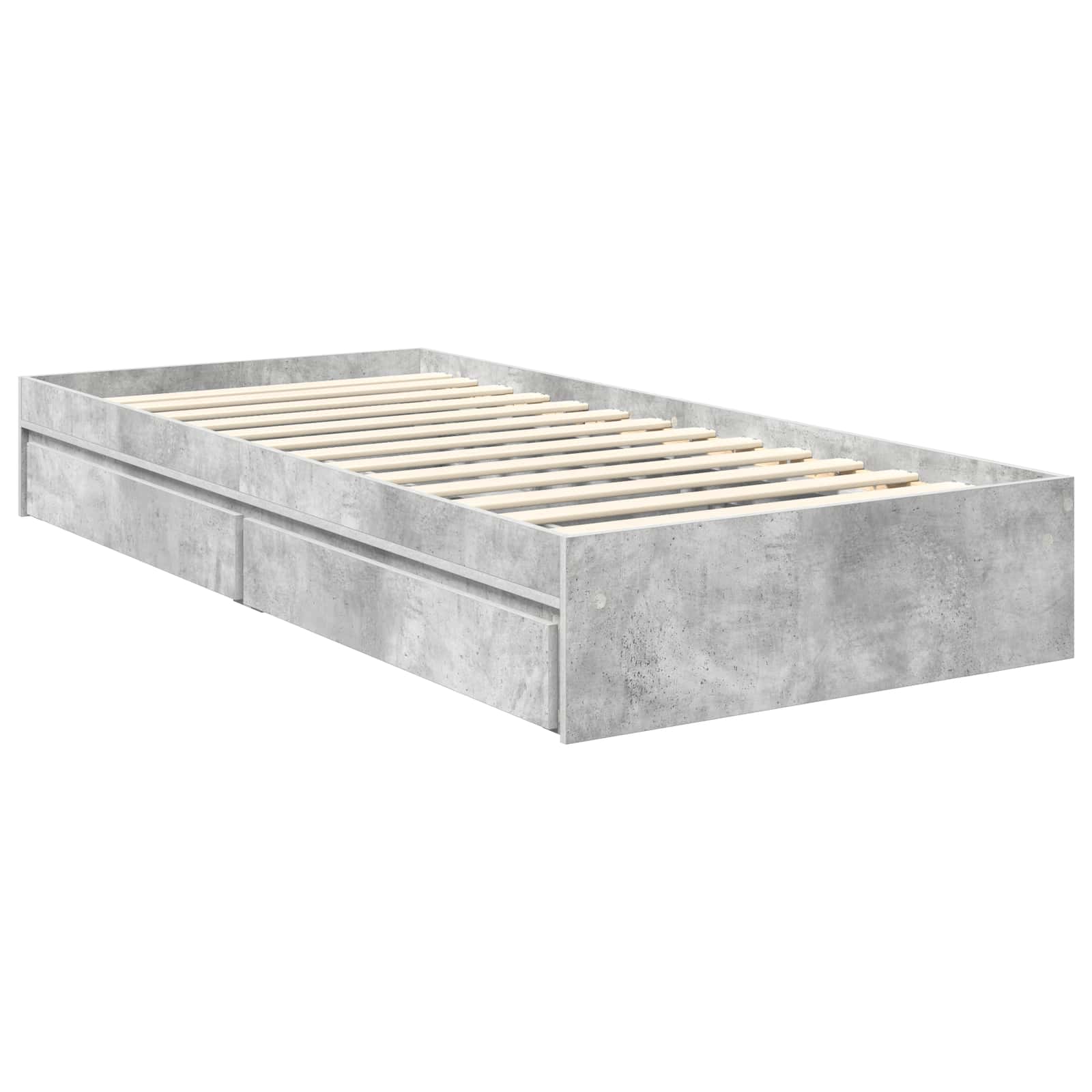 Aufbewahrungsbett Beton Grau 90 x 190 cm Holzwerkstoff