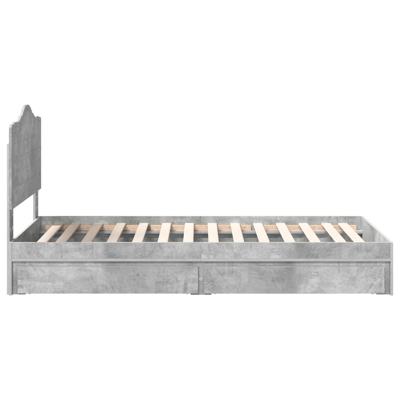 Aufbewahrungsbett Beton Grau 90 x 190 cm Holzwerkstoff