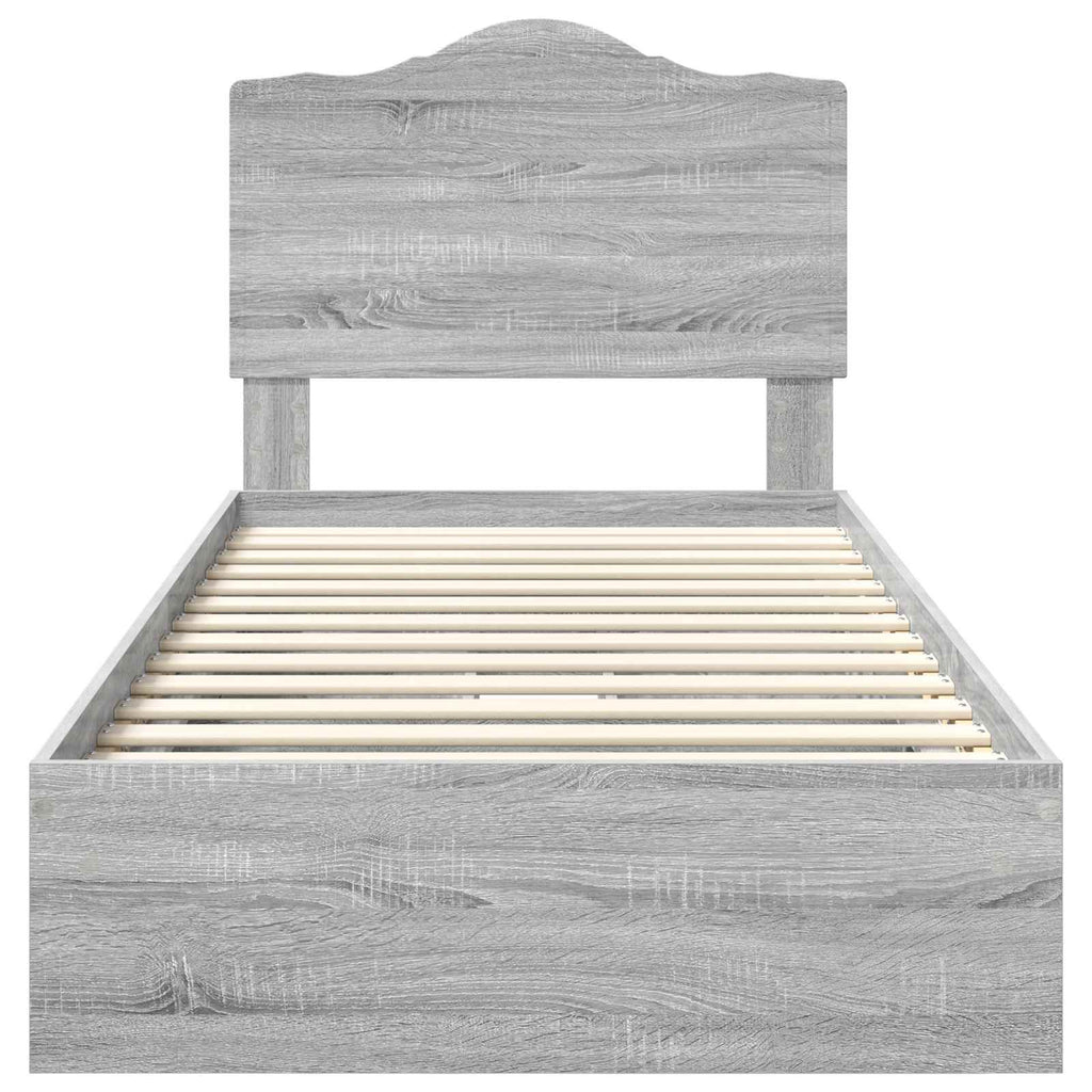 Aufbewahrungsbett Graues Sonoma 90 x 190 cm Holzwerkstoff