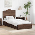 Aufbewahrungsbett Braun Eichen-Optik 90 x 190 cm Holzwerkstoff