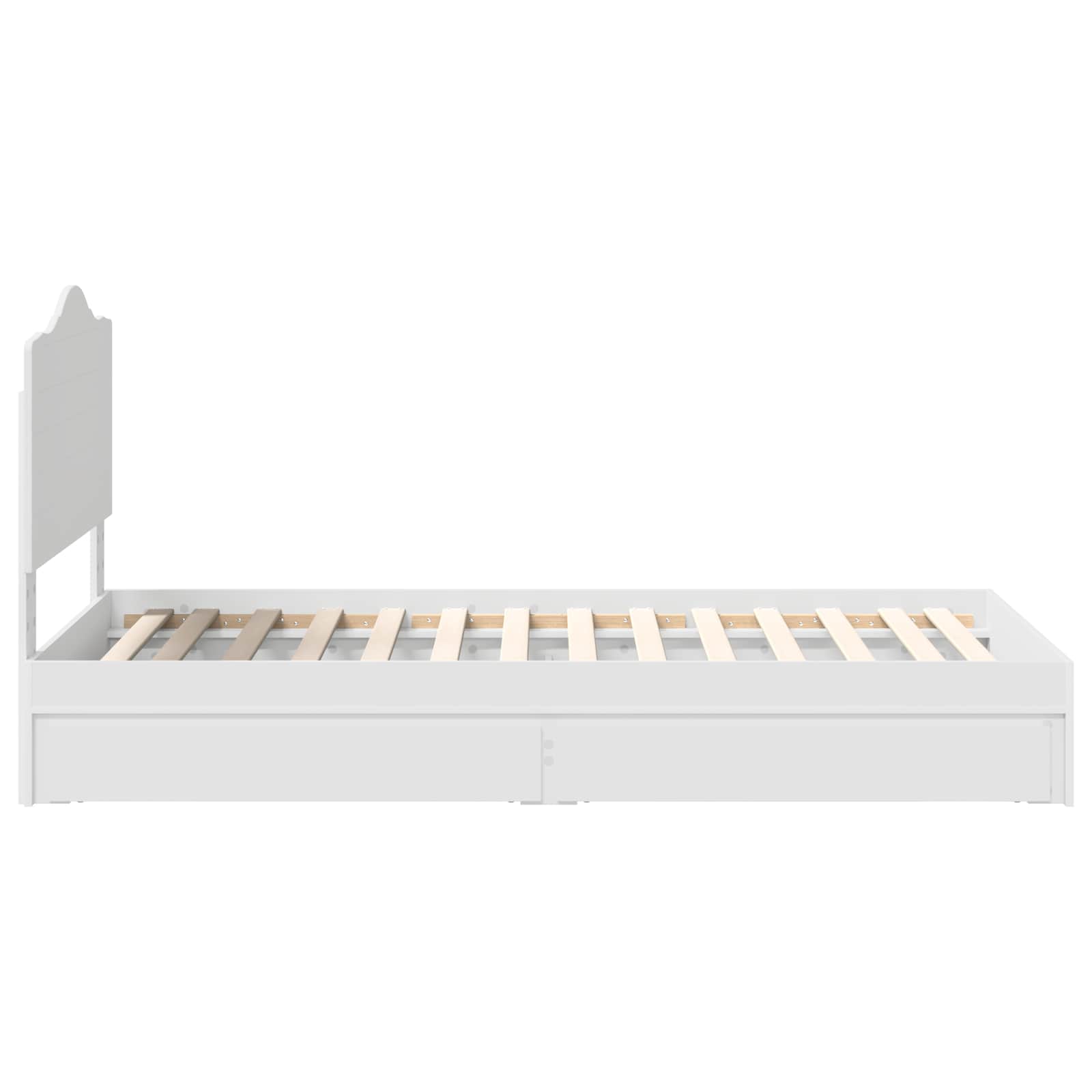 Aufbewahrungsbett mit Schubladen Weiß 70 x 190 cm Holzwerkstoff