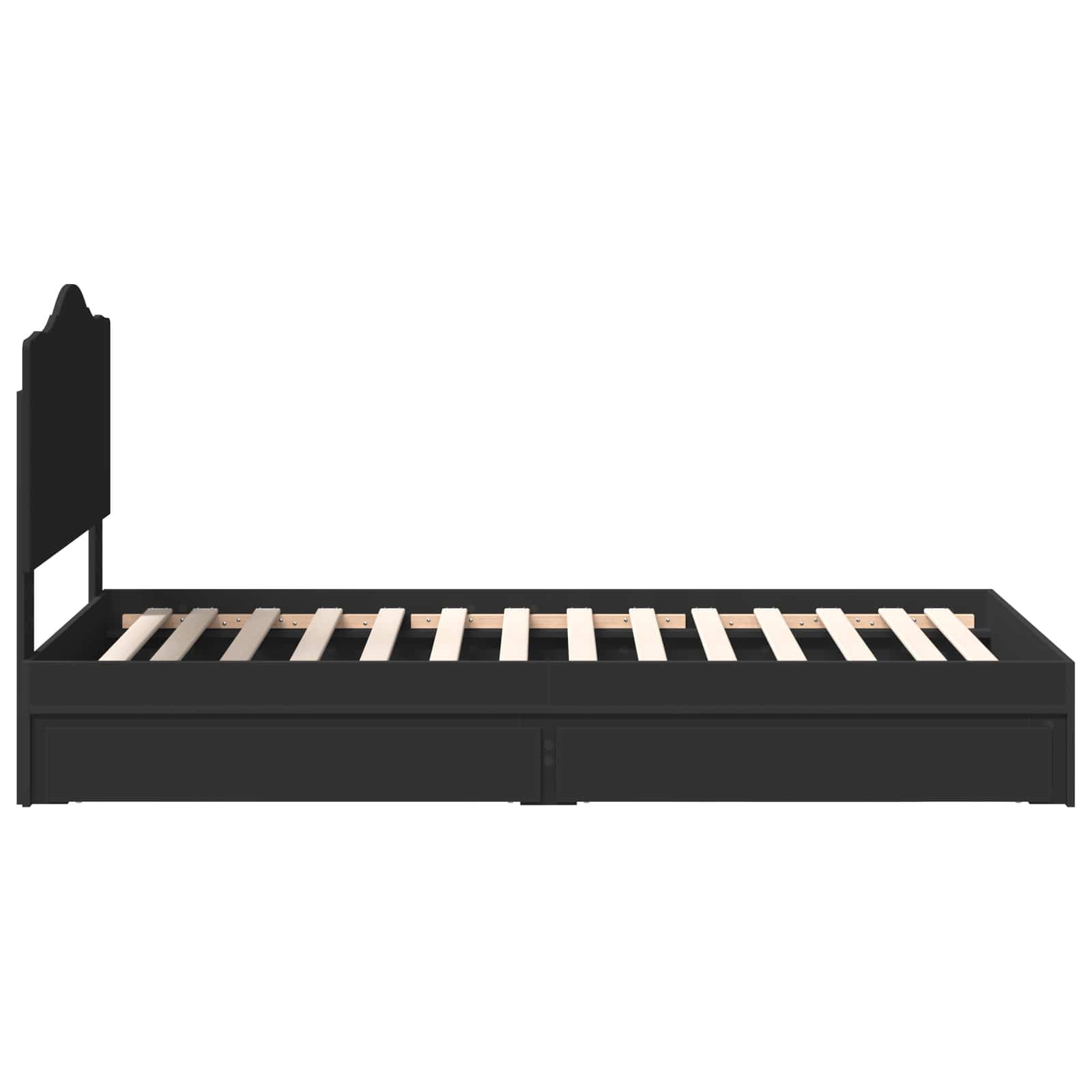 Aufbewahrungsbett Verstellbar Schwarz 70 x 190 cm Holzwerkstoff