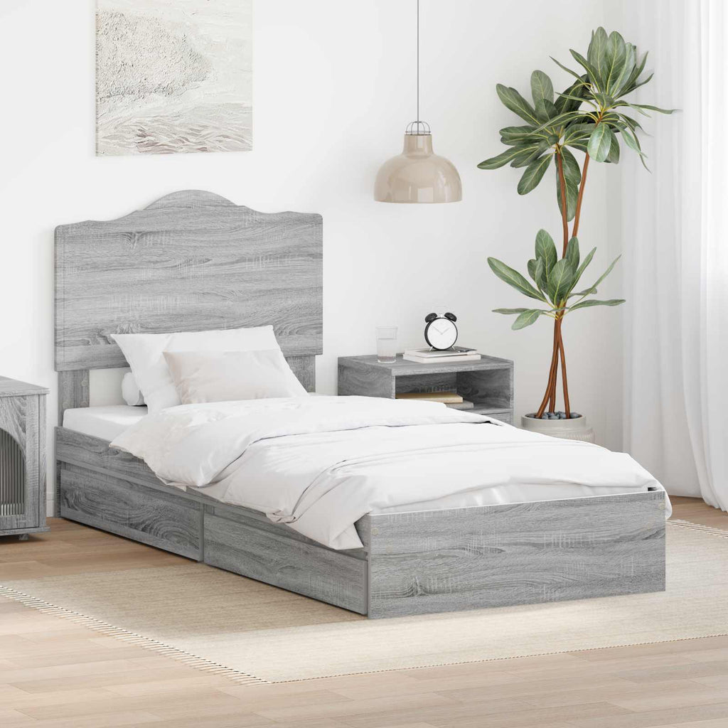 Aufbewahrungsbett Graues Sonoma 70 x 190 cm Holzwerkstoff