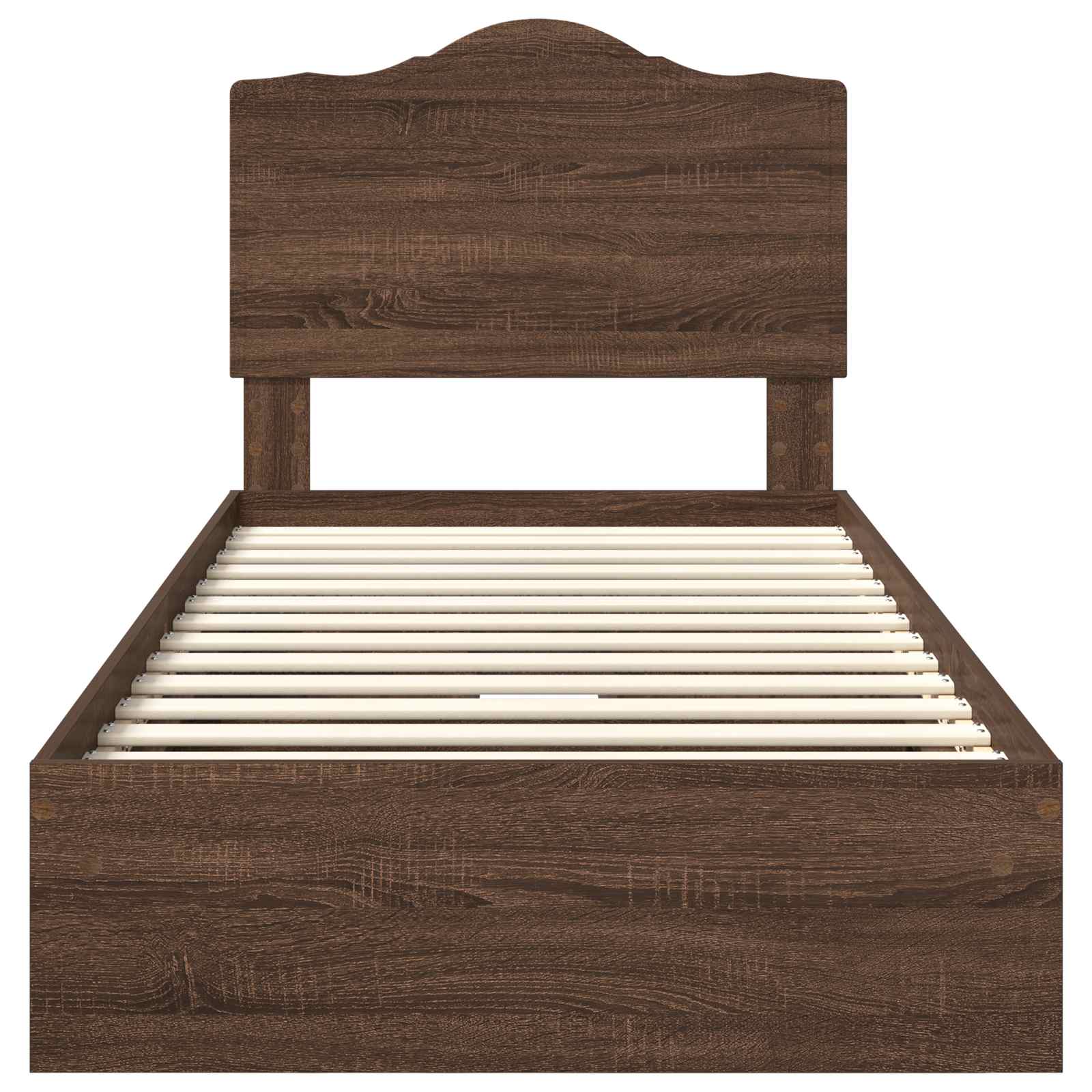 Aufbewahrungsbett Braun Eichen-Optik 70 x 190 cm Holzwerkstoff