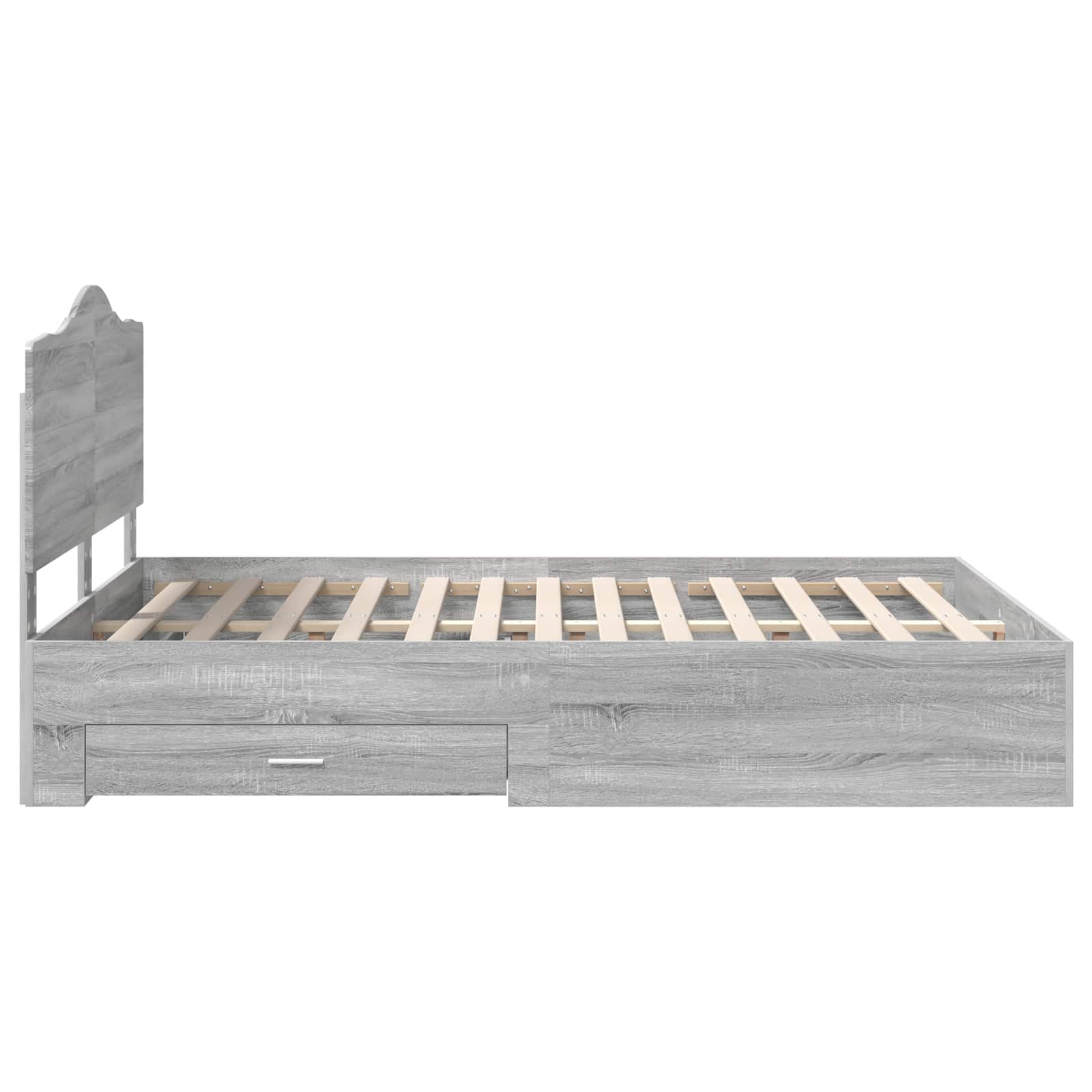 Bettrahmen Graues Sonoma 140 x 190 cm Holzwerkstoff
