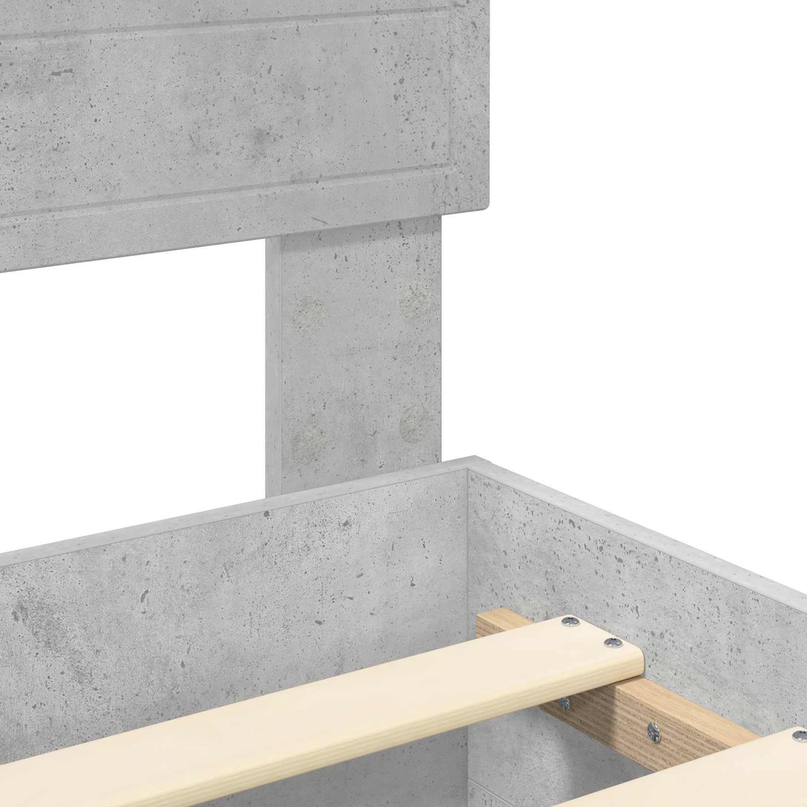 Bettrahmen mit Kopfteil Beton Grau 135 x 190 cm Holzwerkstoff