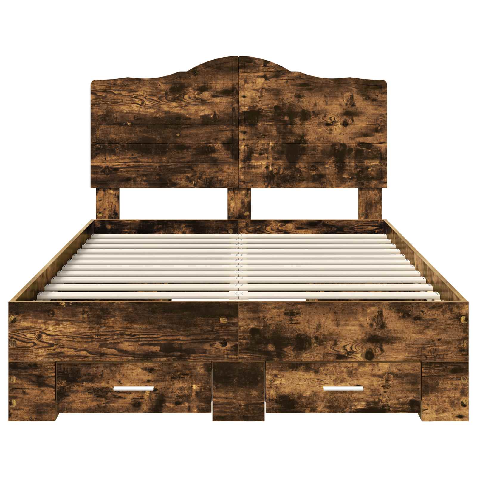 Bettrahmen Geräucherte Eiche 135 x 190 cm Holzwerkstoff