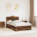 Bettrahmen mit Kopfteil Altholz 135 x 190 cm Holzwerkstoff