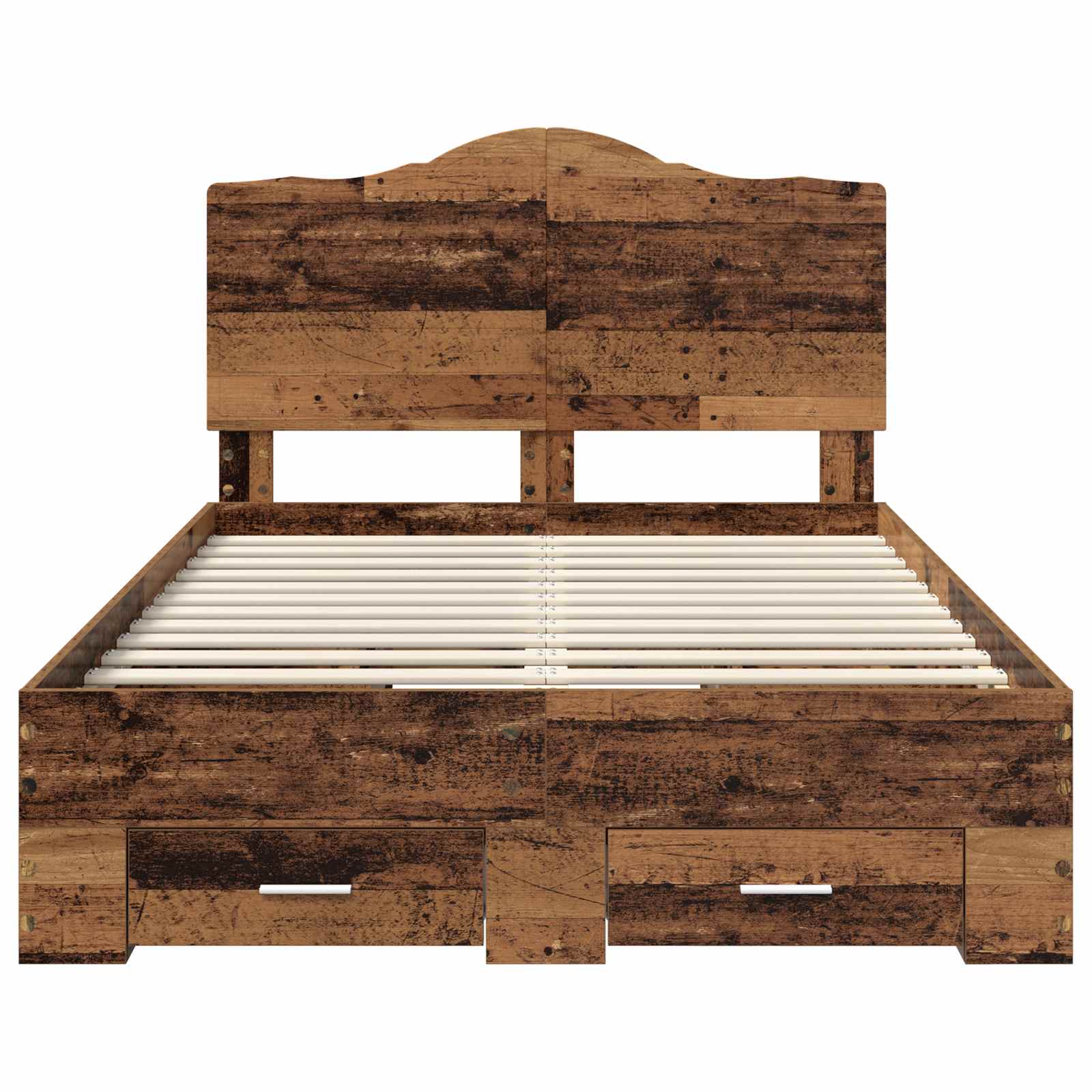 Bettrahmen mit Kopfteil Altholz 135 x 190 cm Holzwerkstoff