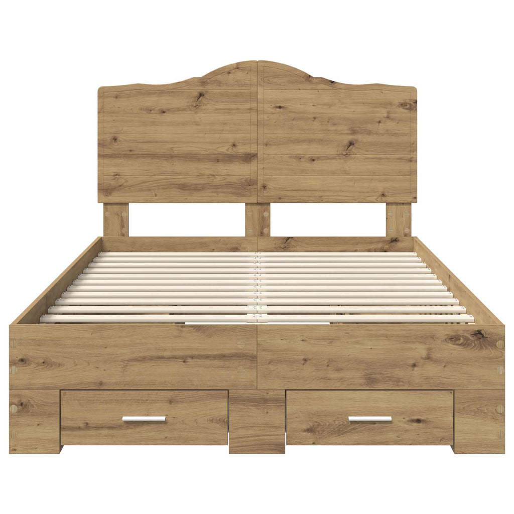 Bettrahmen Artisan-Eiche 120 x 200 cm Holzwerkstoff