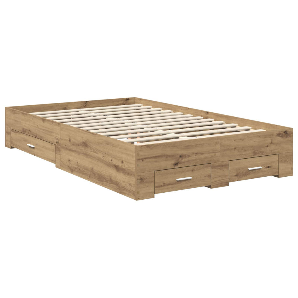 Bettrahmen Artisan-Eiche 120 x 190 cm Holzwerkstoff