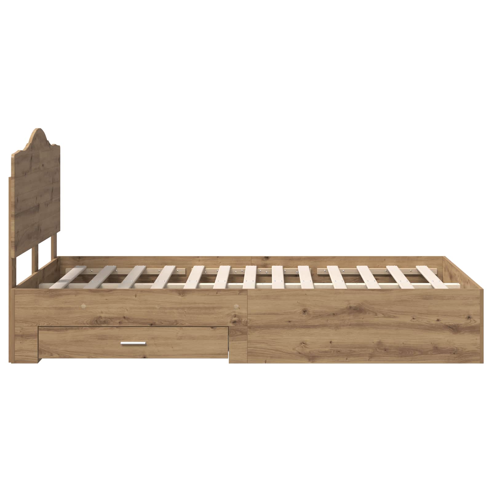 Bettrahmen Artisan-Eiche 120 x 190 cm Holzwerkstoff