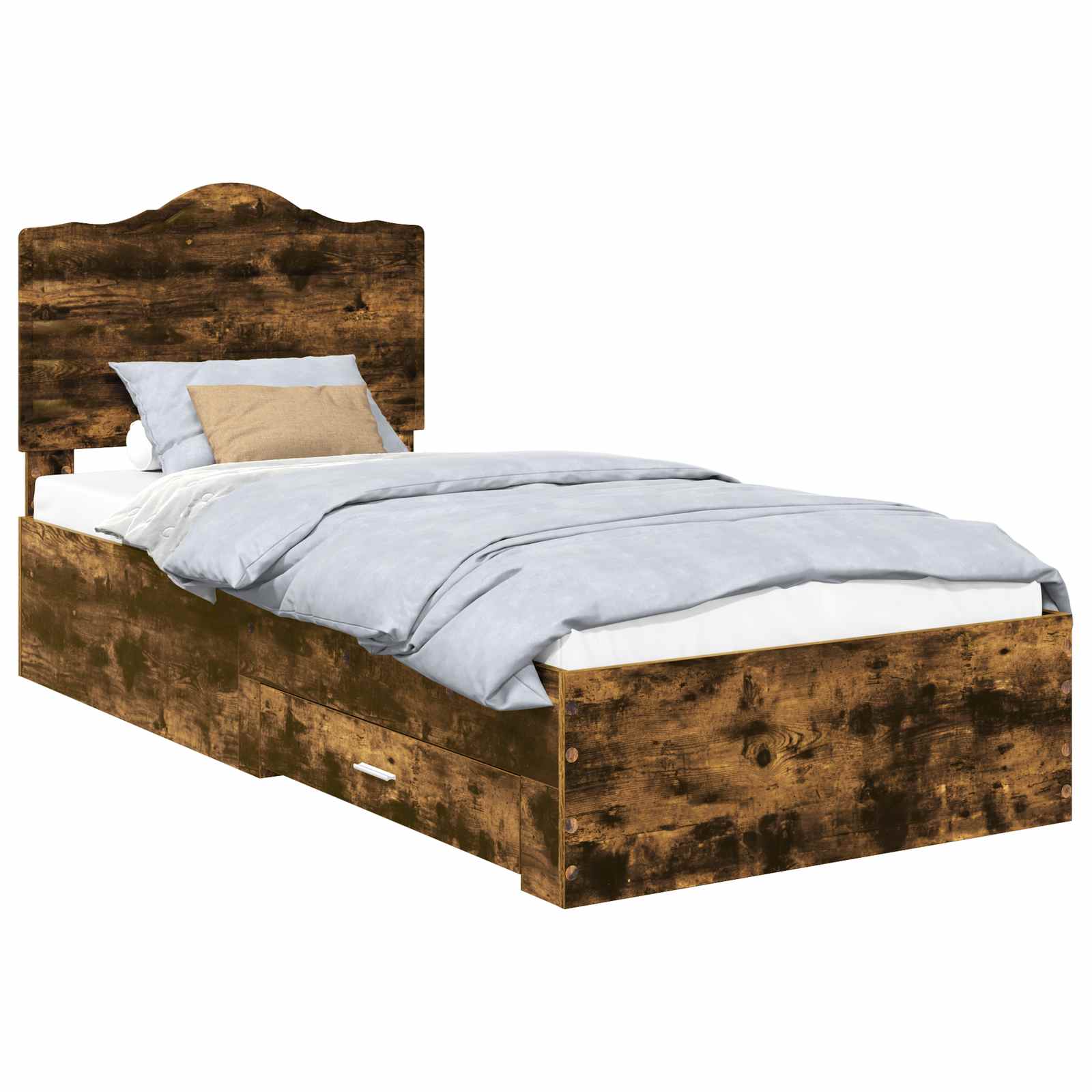 Bettrahmen Geräucherte Eiche 100 x 200 cm Holzwerkstoff