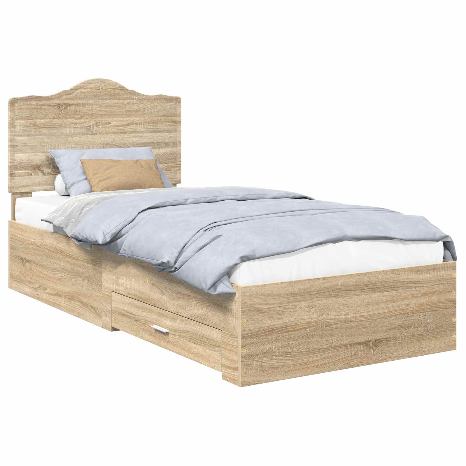 Bettrahmen mit Kopfteil Sonoma-Eiche 90 x 190 cm Holzwerkstoff