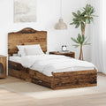 Bettrahmen mit Kopfteil Altholz 90 x 190 cm Holzwerkstoff