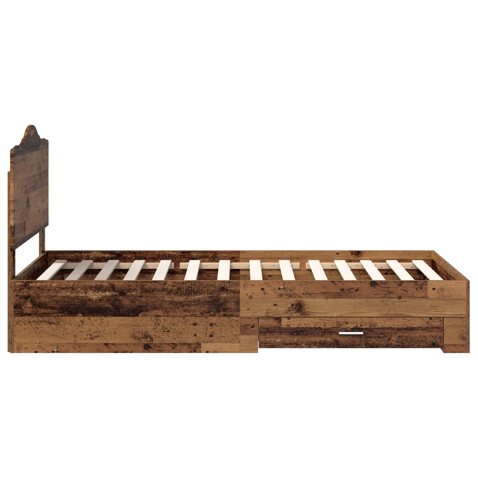 Bettrahmen mit Kopfteil Altholz 90 x 190 cm Holzwerkstoff