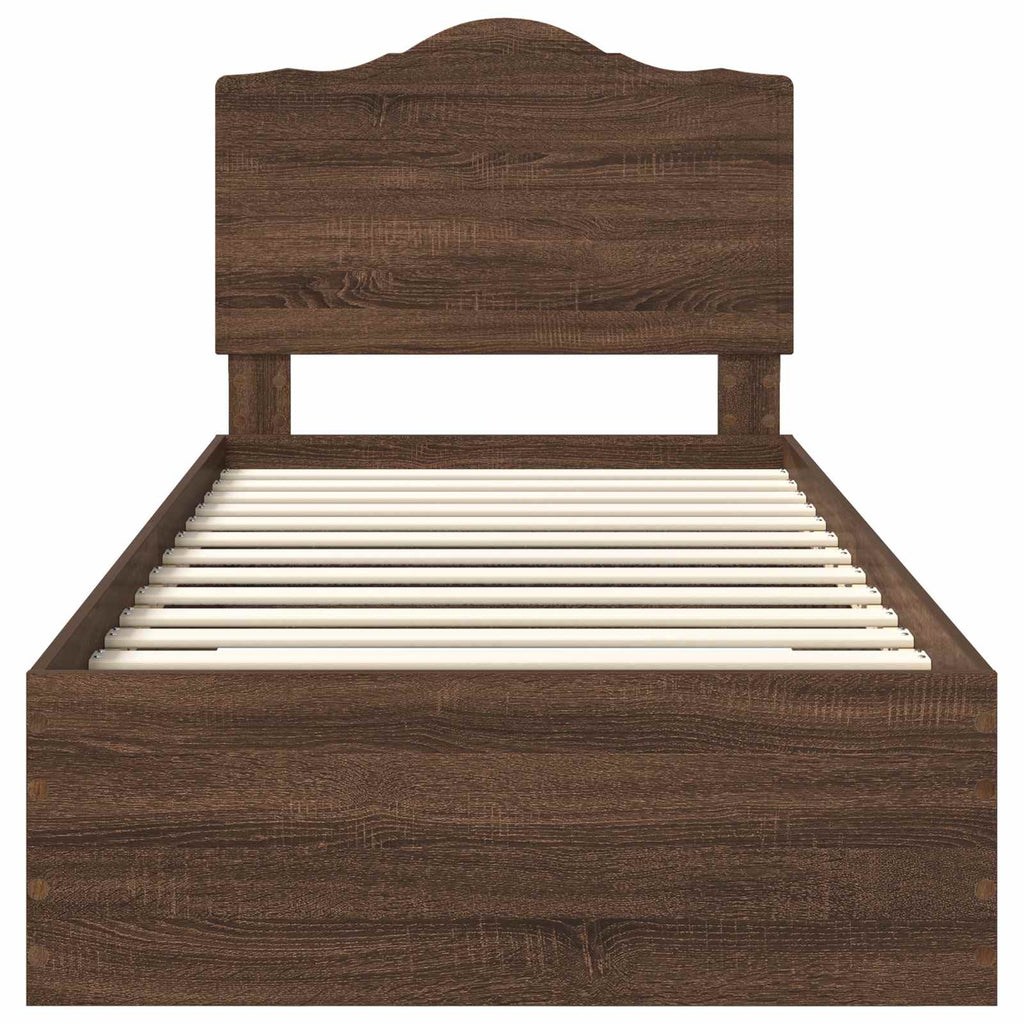 Bettrahmen Braun Eichen-Optik 70 x 190 cm Holzwerkstoff