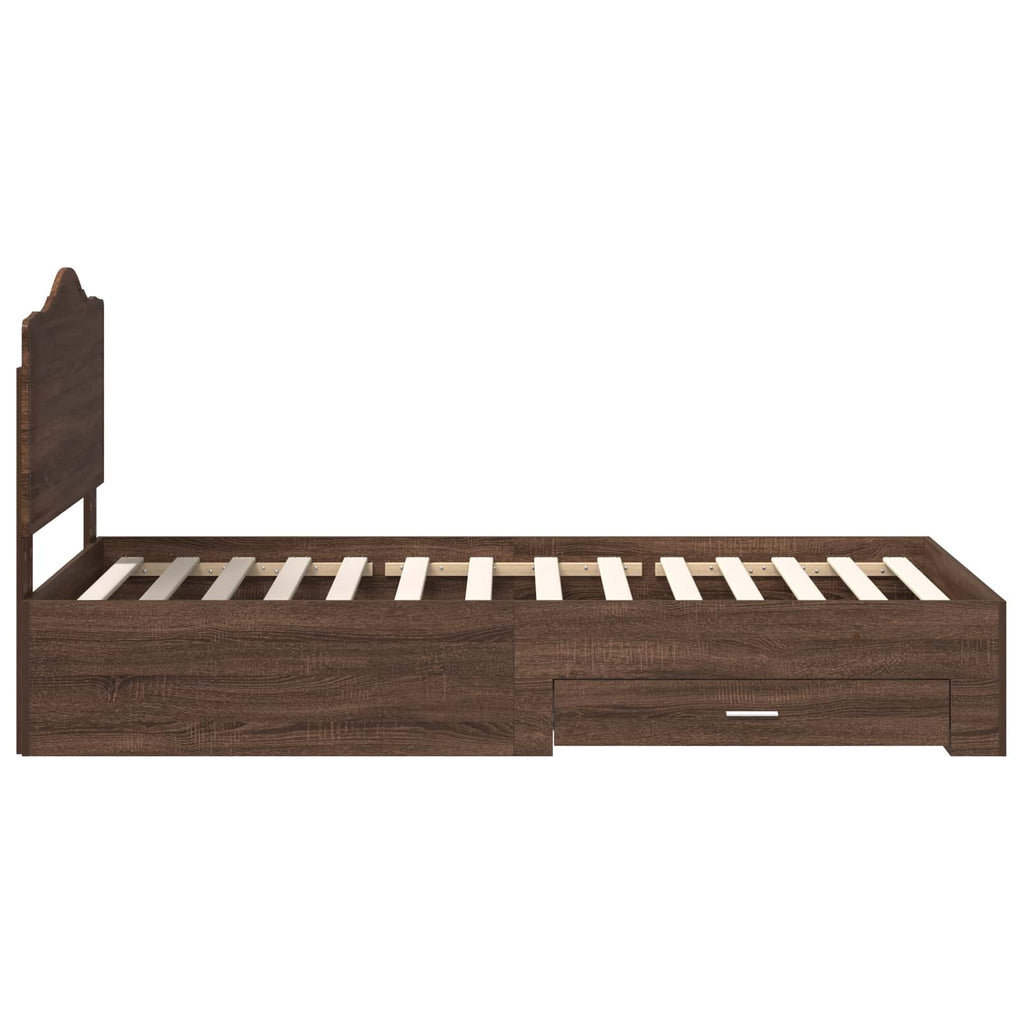 Bettrahmen Braun Eichen-Optik 70 x 190 cm Holzwerkstoff