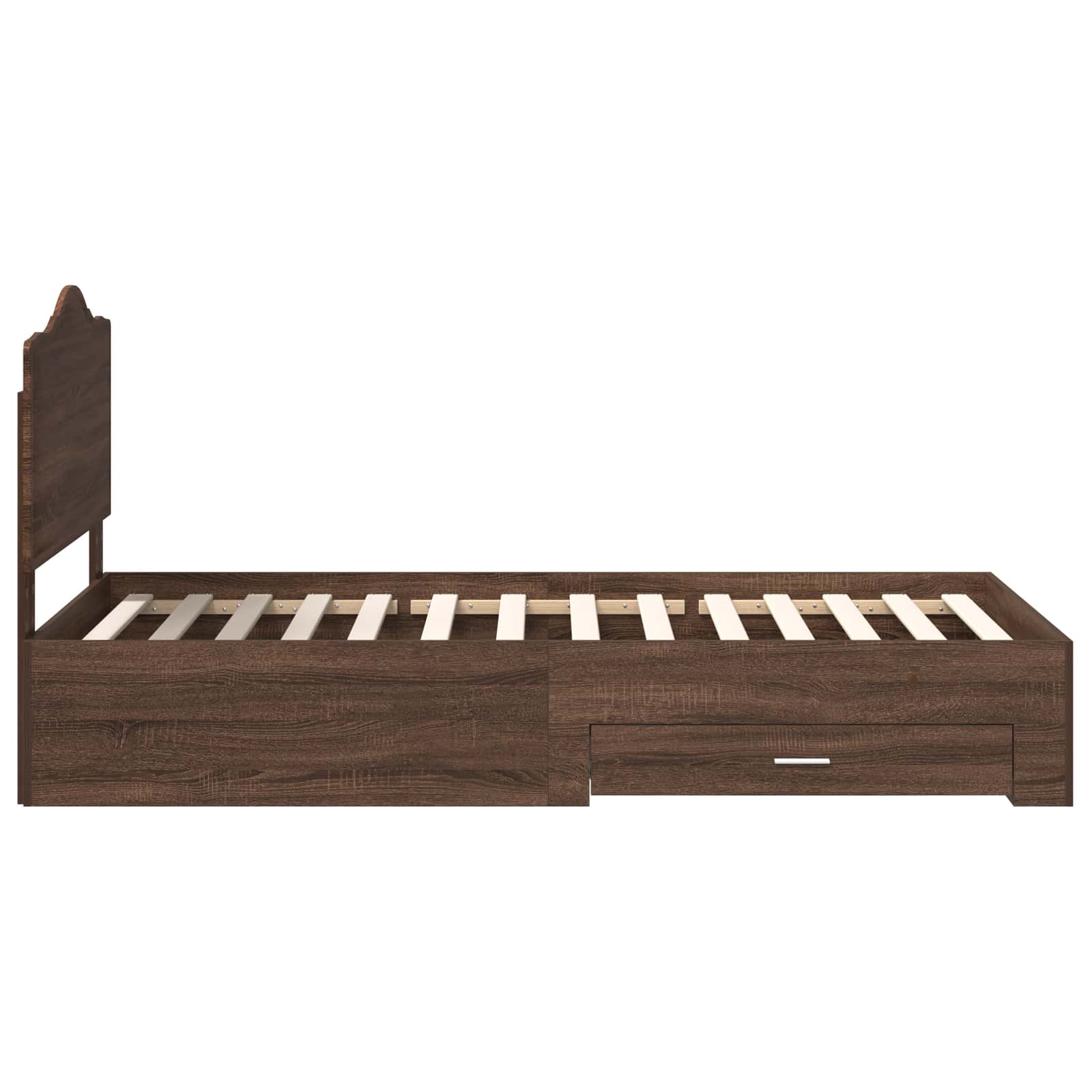 Bettrahmen Braun Eichen-Optik 70 x 190 cm Holzwerkstoff