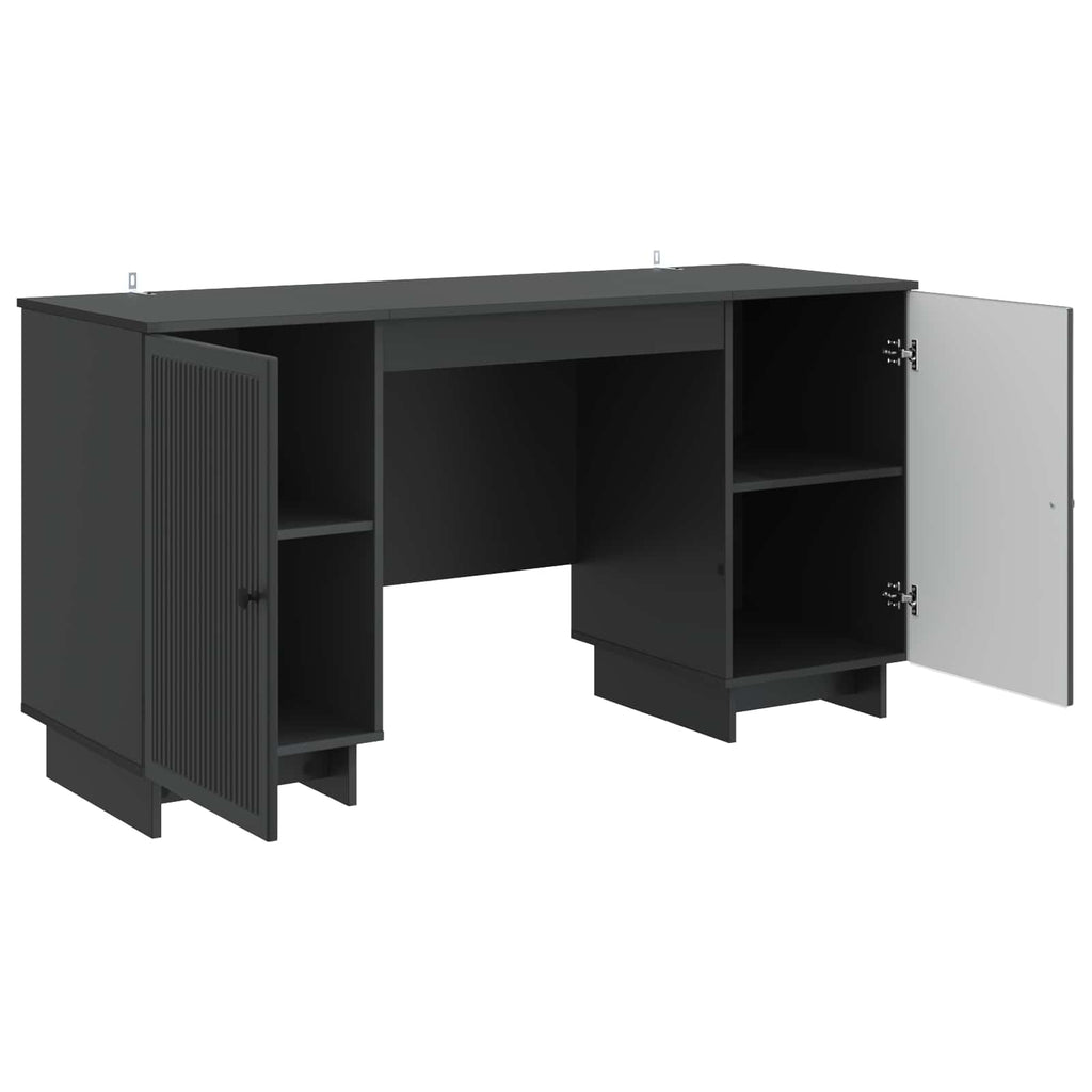 Schreibtisch Schwarz Holzwerkstoff 142,5 x 50 x 75 cm