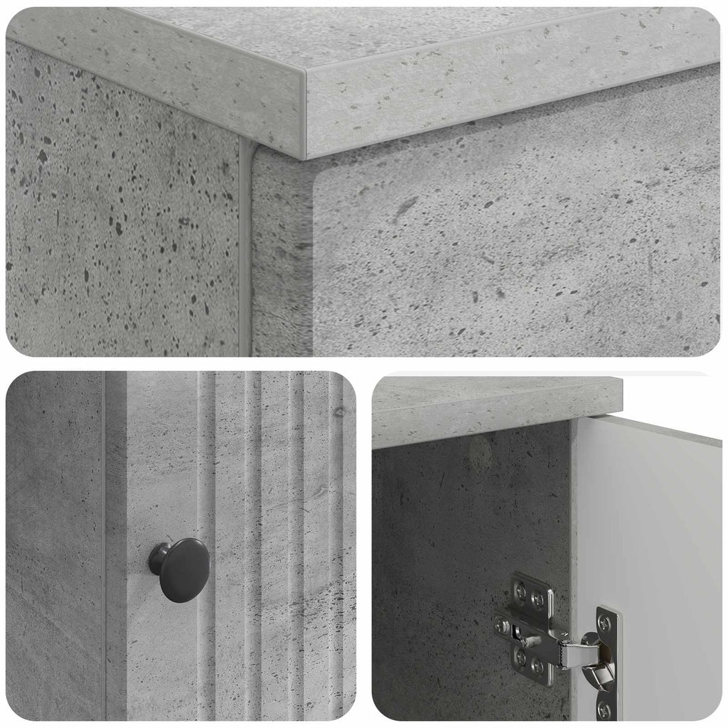 Schreibtisch mit Tür Betongrau 142,5 x 50 x 75 cm Holzwerkstoff