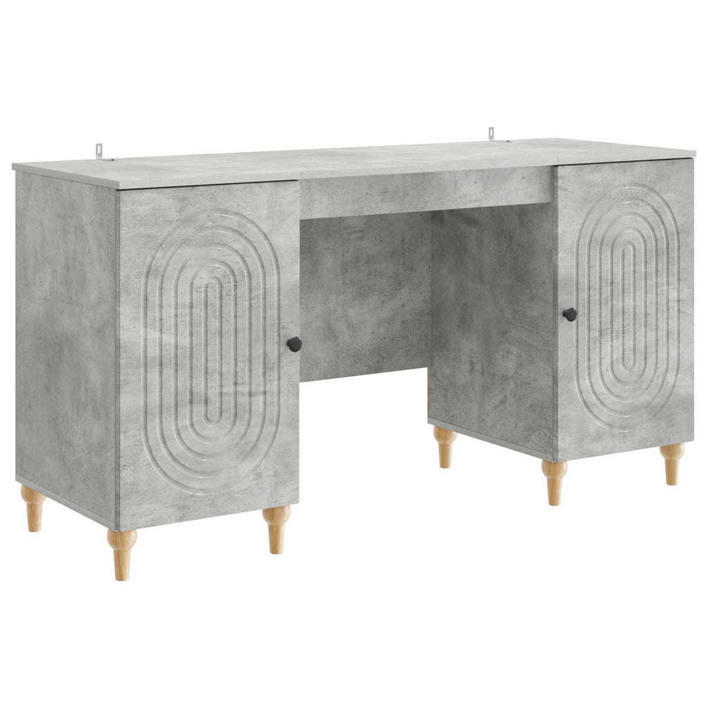 Schreibtisch mit Tür Betongrau 142,5 x 50 x 75 cm Holzwerkstoff