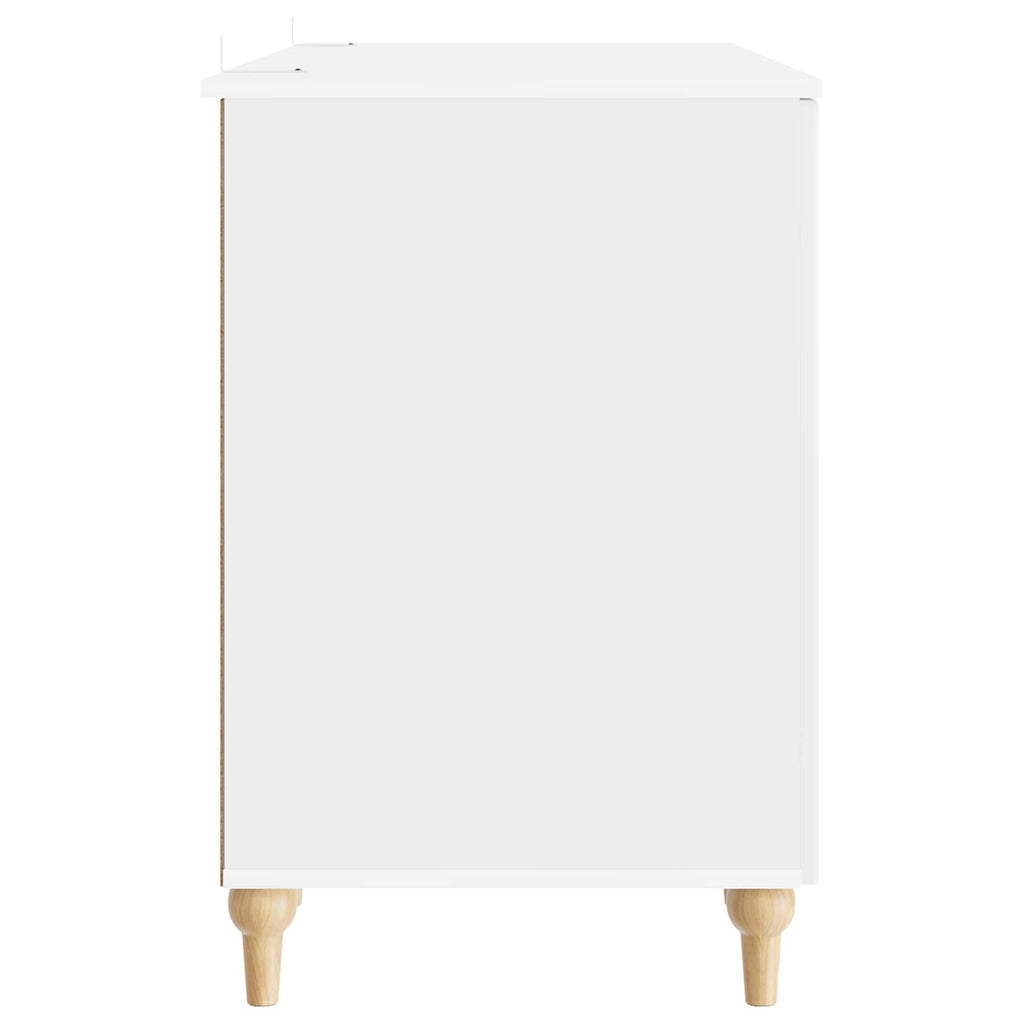 Schreibtisch Glänzend Weiß 142,5 x 50 x 75 cm Holzwerkstoff