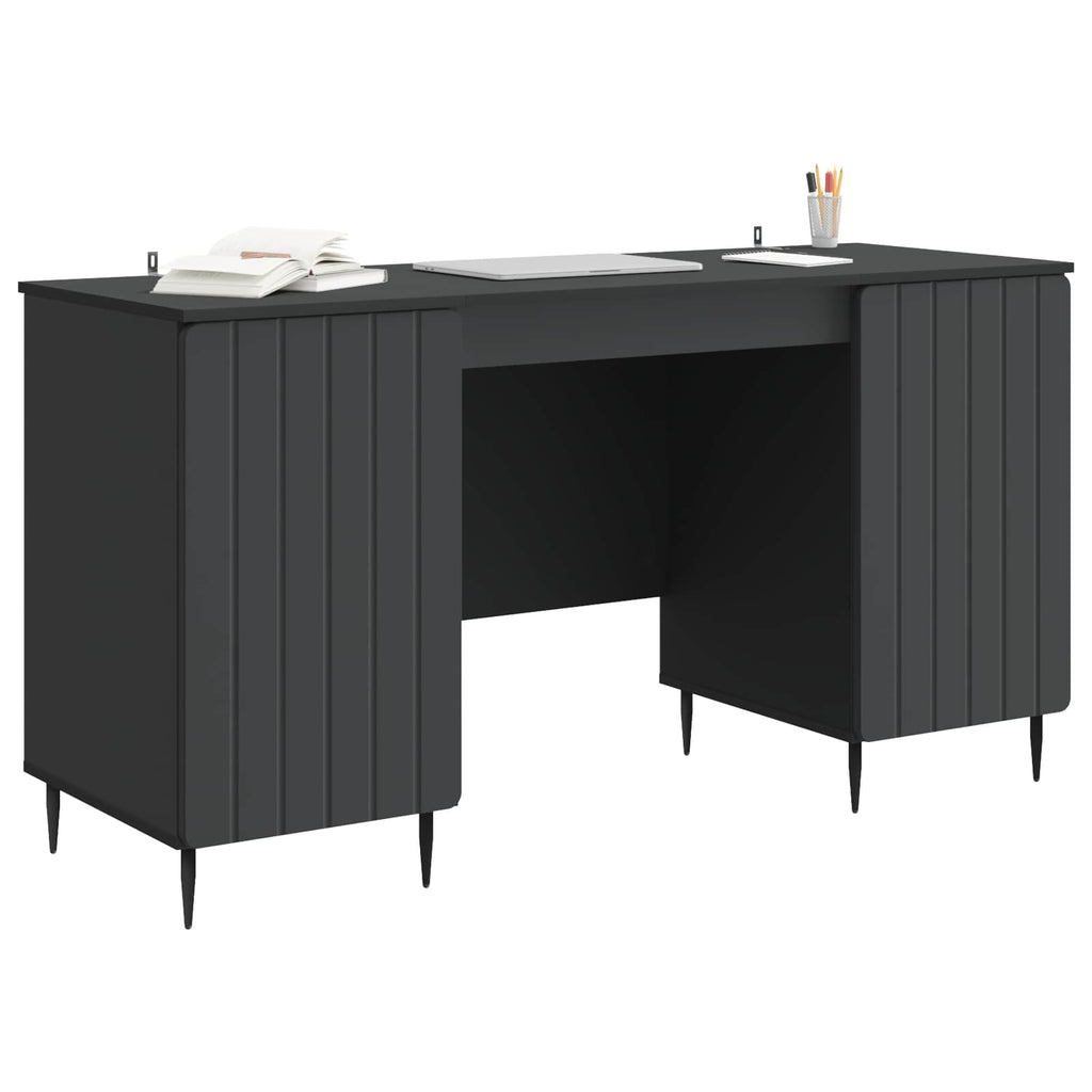 Schreibtisch mit Regal Schwarz 142,5 x 50 x 75 cm Holzwerkstoff