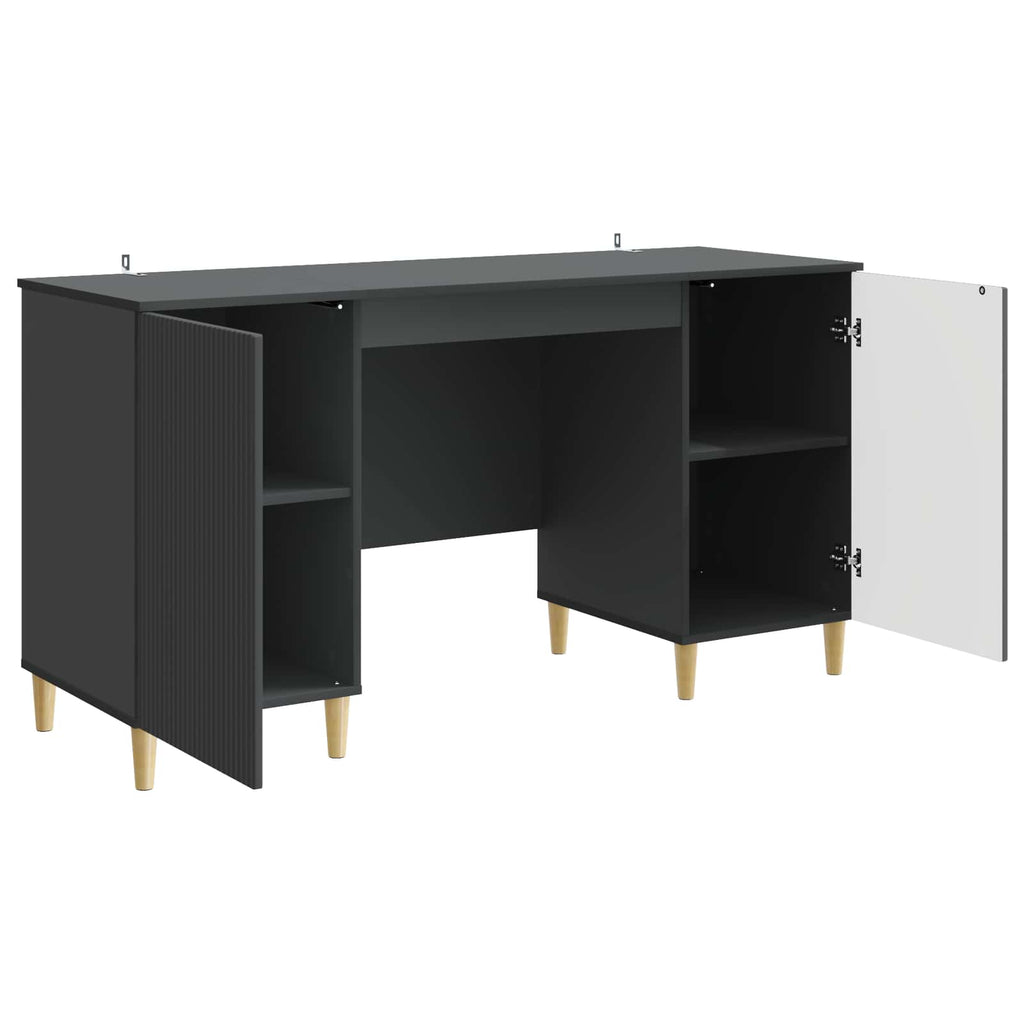 Schreibtisch mit Regal Schwarz 142,5 x 50 x 75 cm Holzwerkstoff