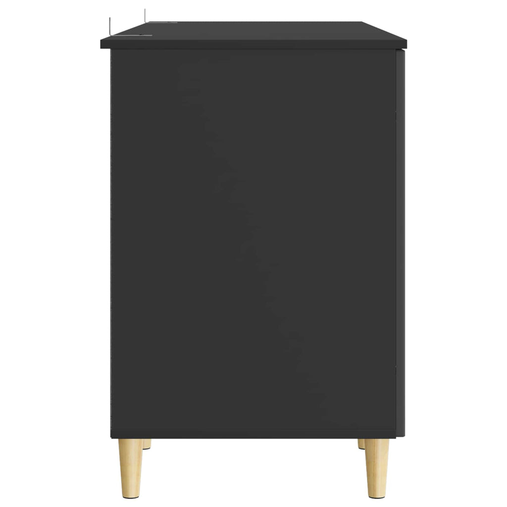 Schreibtisch mit Regal Schwarz 142,5 x 50 x 75 cm Holzwerkstoff